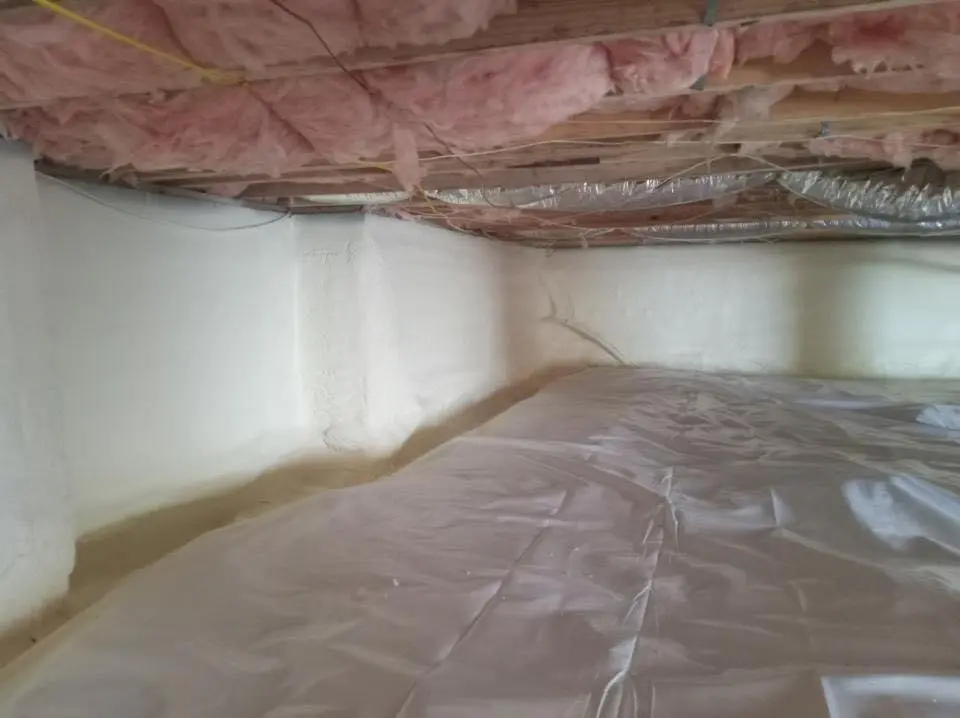 Crawl space encapsulation with closed-cell spray foam for Roof Waterproofing in Zimmerman